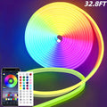 RGB Neon LED Strip Lights, 16.4Ft Led Neon Rope Lights With App Remote Control, Music Sync,Waterproof, Flexible DIY Lights Design For Bedroom, Living, Gaming Room, Party Decor