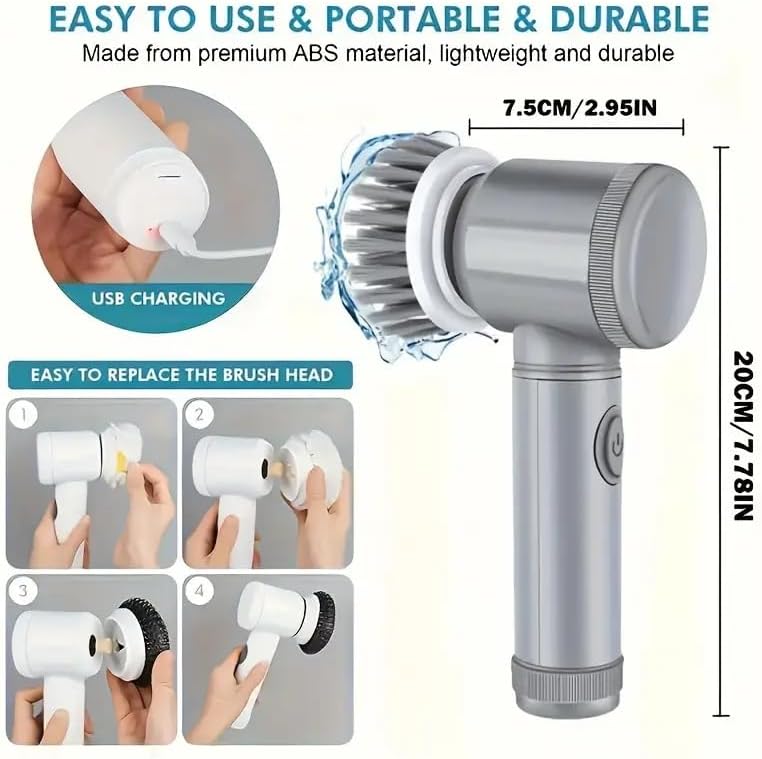 Electric Spin Scrubber - Cordless Bathroom & Kitchen Cleaning Brush