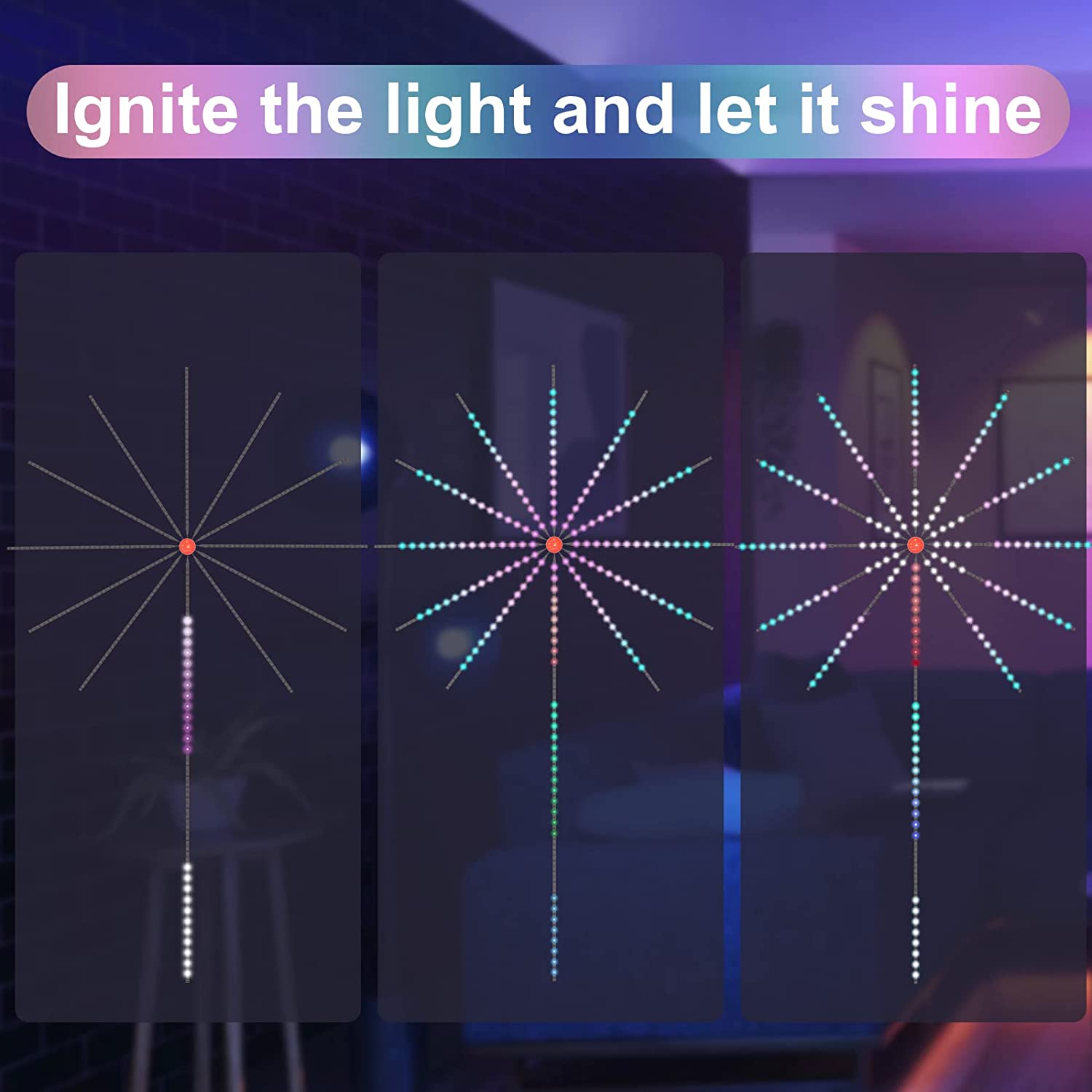 LED Firework Lights [RGB Glow Effect]